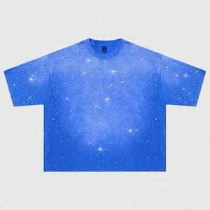 T-shirt personnalisé de haute qualité avec strass pour hommes, style streetwear, grandes tailles, chemises à strass pour hommes, t-shirts pour hommes - Product Image 1