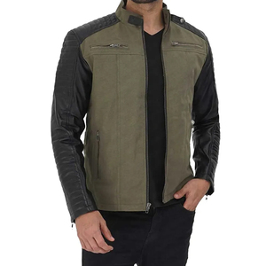 Veste en cuir pour moto pour homme, style décontracté, marron, coupe ajustée, pour l'hiver, vente chaude - Product Image 3