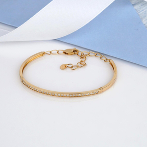 กำไลข้อมือแฟชั่น ได้รับการรับรองจาก IGI น้ำหนัก 0.43 กะรัต ทองคำขาว 14K กำไลแบบปรับได้ ดีไซน์โซ่แบบสเตชั่น ประดับเพชรทรงกลมจากแล็บ - Product Image 4