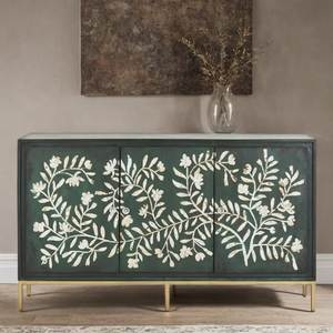 Bone Inlay Eco-Friendly Modern Farmhouse <b>Drawer</b> Living Room <b>Storage</b> Cabinet Large Size <b>White</b> Color From India - Product Image 2