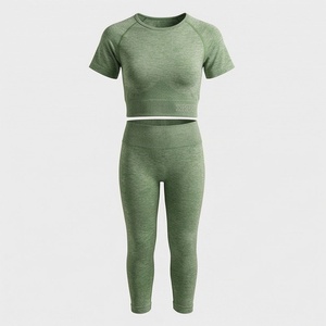Conjunto de Yoga sin Costuras de Poliéster y Spandex para Mujer, Ropa Deportiva para Gimnasio, Fitness, Ejercicio, Entrenamiento - Product Image 1