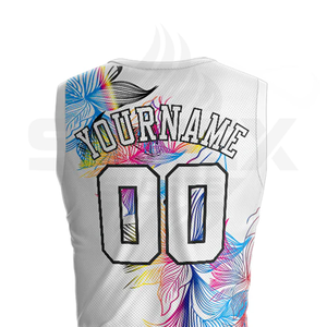 ชุดบาสเก็ตบอลสำหรับเด็กและผู้ชาย ชุดวอร์มตาข่ายแบบกำหนดเอง เสื้อยืด กางเกงขาสั้นมีกระเป๋า ชุดลายกราฟิกสำหรับใส่เล่นบาสเก็ตบอลที่บ้าน - Product Image 6