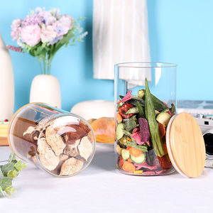 Juego de Recipientes de Vidrio Modernos para Almacenamiento, Tapas de Madera, Recipientes Herméticos Multifuncionales para Cocina, Recipientes para Alimentos para Fiestas, Capacidad de 250 ml - Product Image 2