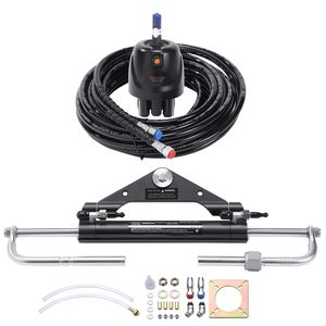 Kit di Sterzo Idraulico Fuoribordo per Imbarcazioni Marine da 150 CV, Pompa Timone da 24 Piedi, Cilindro di Bloccaggio a Due Vie, Ricambi e Accessori - Product Image 1