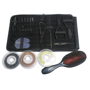 Hair Extension Tool Kit with <b>Bead</b> Crimper Stainless Steel Thinning Tool <b>Threads</b> Sectioning Divider Metal Pin Tail Comb - Product Image 4