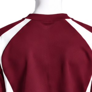 Sweat-shirt à panneaux contrastés bordeaux pour homme, col rond, manches longues, pull athlétique, décontracté, entraînement, gym, fitness, vêtements de sport personnalisés - Product Image 4