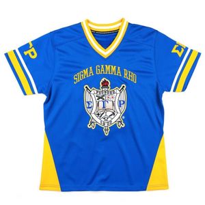 Camiseta Deportiva Personalizada Azul de la Hermandad Griega Sigma Gamma Rho, Manga Corta, Transpirable, Uniforme Deportivo de Alto Rendimiento - Product Image 1