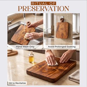 <b>Wooden</b> Rectangle Chopping Board With Handle Kitchen Cutting Block Anti Slip Single <b>Piece</b> - Product Image 6