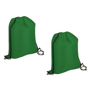 Custom Logo <b>Drawstring</b> <b>Backpack</b> With Mesh Side Pockets Front Zipper Pocket Waterproof Sports Gym Sack Bag Lightweight Polyester - Product Image 1