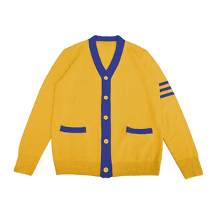 Personnalisez les logos sur des pulls à col en V de haute qualité pour les logos de sororités/fraternités/écoles/collèges/universités, cardigans tricotés avec logos. - Product Image 4