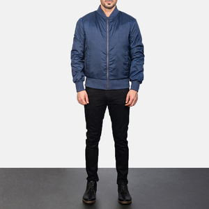 Chaqueta Bomber Básica de Moda para Hombre, Chaqueta de Invierno de Tela de Alta Calidad con Cuello Alto - Product Image 3