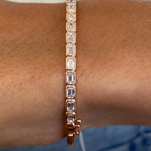 IGI Certified Round Brilliant Lab Grown Diamond Bracelet 14 Carat 10K 14K 18K Yellow White <b>Rose</b> <b>Gold</b> Luxury Tennis Jewelry Gift - Product Image 6
