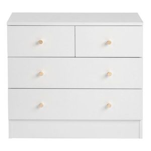 Matte Gold Handle White Pockmarked Particleboard with Triamine Coating 66*33*56cm Three Layers Four Drawers Dresser - Product Image 5