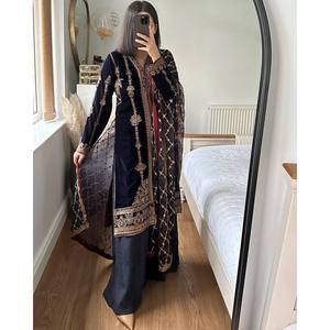 Designer <b>Indian</b> & Pakistani Clothing Party Wear <b>Top</b> Bottom and Dupatta Set - Product Image 6