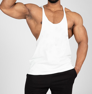 2025 Custom Summer Sleeveless Polyester Gym Stringer Top for Men Breathable and Fitted Knitted Muscle Tank TopBY AMAZING INDUSTR - Product Image 2
