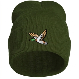 Custom <b>Duck</b> Embroidery Knit Beanie <b>Hat</b> Winter Warm Acrylic Cuffed Skull Cap Unisex Outdoor Streetwear OEM - Product Image 2