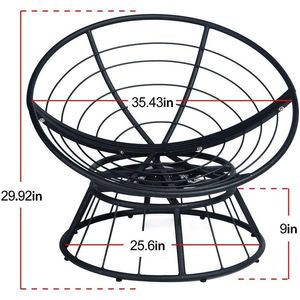 Resistente sedia Papasan da esterno Beige girevole a 360 gradi con comoda struttura per cuscino con comodo Design circolare Lounge Moon - Product Image 4