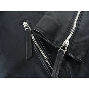 Women's Genuine Leather <b>Blazer</b> Full Sleeve Solid Black Regular Length Button Collar Winter Wear 3D Pattern Wool Liner Silk - Product Image 3
