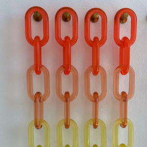 Chaîne maillons épais en résine époxy, décoration murale rustique faite à la main, durable, grande taille, accessoire Diwali - Product Image 1