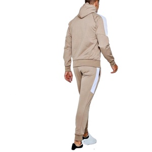 2021 Winter Wholesale Sport Polyester Zipper Side <b>Hoodie</b> Tracksuit Two Piece Patchwork Design Men Track Suit Set in Cheap Rates - Product Image 5