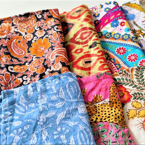 ผ้าเช็ดปากผ้าฝ้ายพิมพ์ลายด้วยมือแบบขายส่ง ชุดผ้าเช็ดปากสำหรับงานเลี้ยงอาหารค่ำสไตล์อินเดีย ผลิตโดยช่างฝีมือ เป็นมิตรกับสิ่งแวดล้อม ใช้ซ้ำได้ เหมาะสำหรับงานอีเว้นท์ - Product Image 1