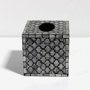 Boîte à mouchoirs en bois multifonctionnelle faite à la main incrustation de nacre Design moderne durable et écologique pour hôtel - Product Image 4