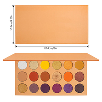 Palette de fards à paupières minéraux métalliques 18 couleurs, pailletés, scintillants, pigmentés, poudre pressée longue tenue, cruelty-free, 80g