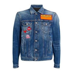 Chaqueta de Mezclilla para Hombre con Cierre de Botones, Cuello Camisero, Estilo Pac-Man, con Múltiples Bolsillos, Azul, Estilo Urbano, con OEM - Product Image 1