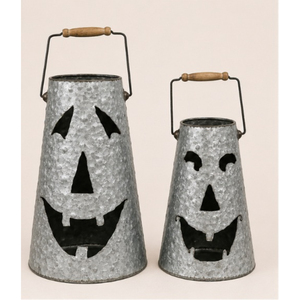 Lanterne Citrouille Jack-O'-Lantern en Métal Galvanisé, Support de Bougie d'Halloween Effrayant Style Ferme pour Décoration Intérieure et Extérieure d'Automne - Grande Vente - Product Image 5