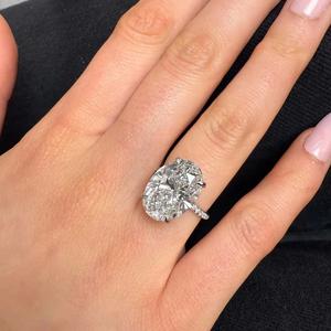 แหวนโอปอลทรงรีแบบฝังขอบ 8.75 กะรัต ขายดี คลาสสิก ทองคำขาว 14k ชุบโรเดียม เหมาะสำหรับงานหมั้นและงานแต่งงาน - Product Image 6