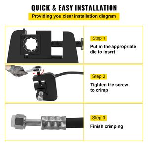 Kit Crimpatore Manuale per Tubi A/C 7843B, Utensile Portatile per Tubi dell'Aria con 4 Matrici # 6 # 8 # 10 # 12) per Riparazione e Cablaggio - Product Image 5