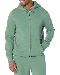 Sweat à capuche zippé confortable pour homme, 100 % coton, à col tombant, couleur unie, avec bande décorative sur l'épaule, service OEM, le plus vendu, Bangladesh - Product Image 1