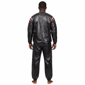 Combinaison de sauna pour homme, noire, en fibre de polyéthylène, ensemble complet, vêtements de sudation pour la perte de poids, la salle de sport, la remise en forme, toutes saisons - Product Image 6