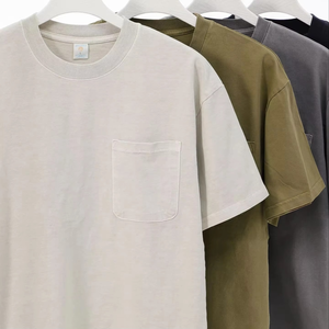 เสื้อยืดผ้าฝ้ายผู้ชายสำหรับฤดูร้อน เสื้อยืดแขนสั้นเนื้อหนา เสื้อยืดสีพื้นใส่สบาย เสื้อยืดผู้ชายมีสไตล์ - Product Image 3