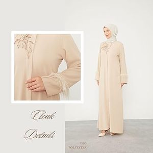 Fashion Muslim Women Abaya Set Front Chest Beautiful Stone Work Long Sleeve Custom Burka Floor Length Loose Fit Abaya Breathable - Product Image 2