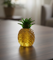 Presse-papiers artisanal en verre compact, motif ananas Art Déco, décoration d'anniversaire, pour la maison, le bureau, le tableau de bord de voiture, cadeau