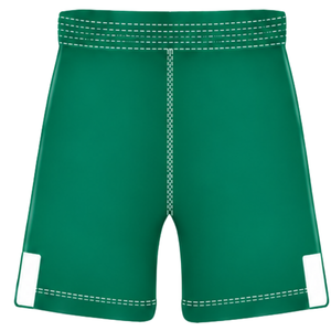 Ensemble uniforme de rugby vert émeraude, blanc et noir à manches courtes, maillot de rugby à col rond avec motif, short à cordon de serrage, performance athlétique - Product Image 6
