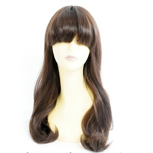 Perruque synthétique coréenne haut de gamme résistante à la chaleur - Perruque naturelle à ondulations lâches et dégradées avec frange pour femmes - Product Image 4