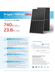 แผงโซลาร์เซลล์ 715W-740W แบบฮาล์ฟเซลล์ กระจกสองชั้น โมดูลชนิด N I-Ultra Tech ประสิทธิภาพ 23.8% รับประกันประสิทธิภาพ 30 ปี - Product Image 4
