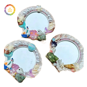 Espejo de Mano Hecho a Mano con Conchas Naturales Irlandesas, Espejo Decorativo de Conchas Marinas, Decoración Costera de Playa, Regalo para Mujeres - Product Image 2