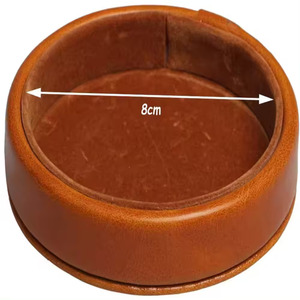 Juego de dados redondos de cuero con 7 dados blancos, almacenamiento duradero, estilo clásico para adultos - Product Image 4