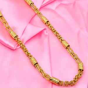 Colliers chaîne style Holo plaqués micro-or 14K 18K 24K en gros, chaînes pour hommes, colliers chaîne tendance, design de chaîne moderne. - Product Image 1