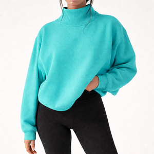 Sweat-shirt à col montant imprimé pour femme, grande taille, respirant, écologique, hiver-automne, haute qualité - Product Image 1