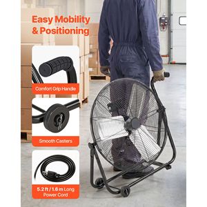 Ventilatore Industriale a Tamburo da 24 Pollici con 7500 CFM, 3 Velocità, Pale in Alluminio Resistenti, Inclinazione a 360 Gradi - Product Image 6