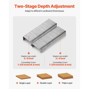 13 Gauge Pneumatic Stapler for Carton Closing 1 3/8 Inch Crown 5/8 3/4 Length Depth Adjustable <b>Staple</b> Gun - Product Image 4