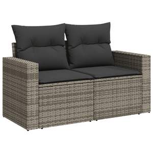 Sofá de Jardín de Ratán PE Gris con Patas Ajustables Medianas, Muebles de Exterior Cómodos y Elegantes - Product Image 2