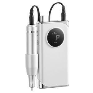Portable Cordless 40,000RPM Electric Rechargeable <b>Nail</b> Drill LCD Display Acrylic Gel Grinder Tool USB Plug Low 6 Files Included - Product Image 6