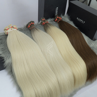 Hollywood Quality 26 pouces blanc blond vietnamien brésilien brut Afro Style Grade vierge I-Tip Extensions et faisceaux de cheveux humains
