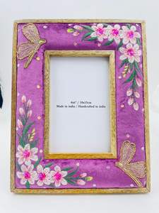 Trendy Bee Design Luxury Handmade Modern Fabric Wall <b>Mount</b> <b>Photo</b> Frame Spring Collection Embroidered Beaded Lightweight Durable - Product Image 2