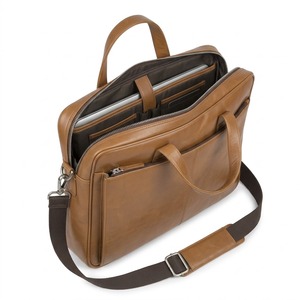 Bolso de Mano de Cuero para Hombre, Marca Personalizada, Precio de Fábrica, Maletín de Viaje Portátil de 15.6 Pulgadas para Documentos, Bolso Mensajero para Portátil - Product Image 3